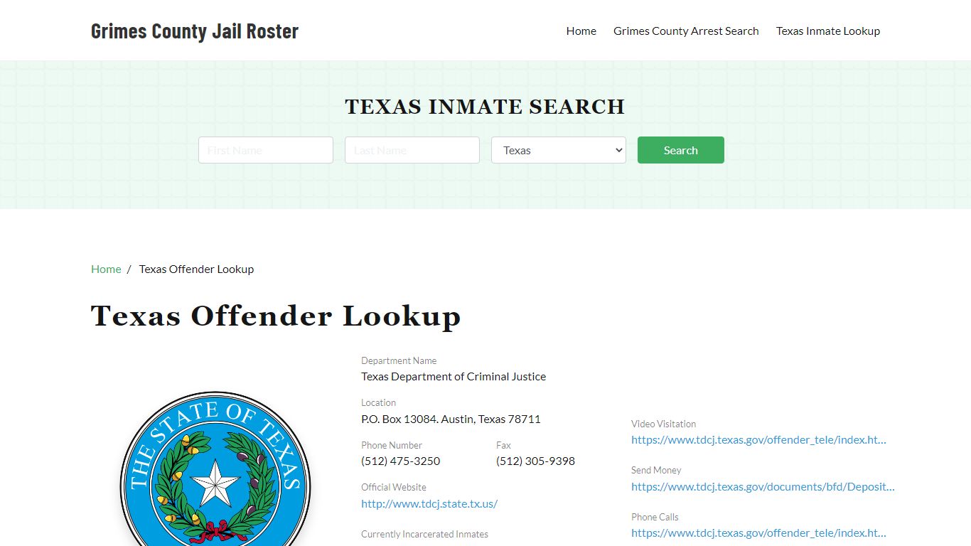 Texas Inmate Search, Jail Rosters - Grimes County Jail