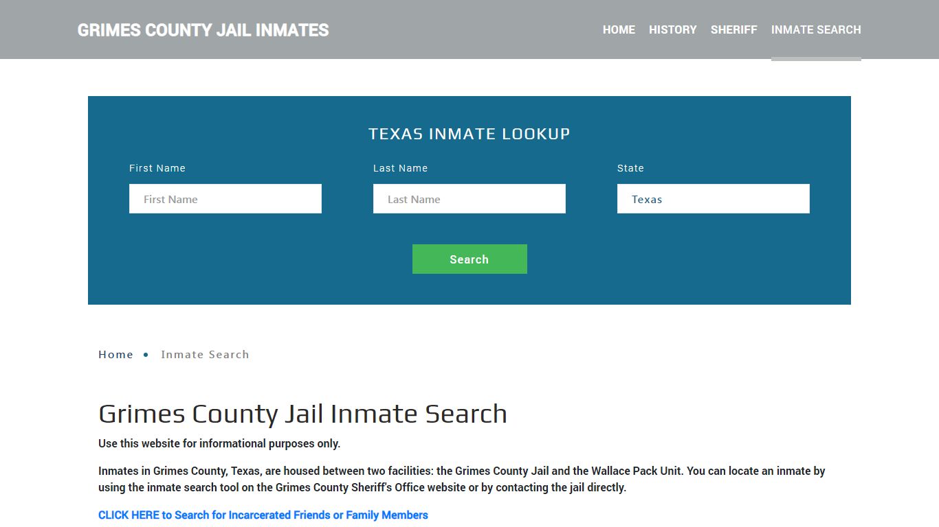 Grimes County, TX Detainee Lookup